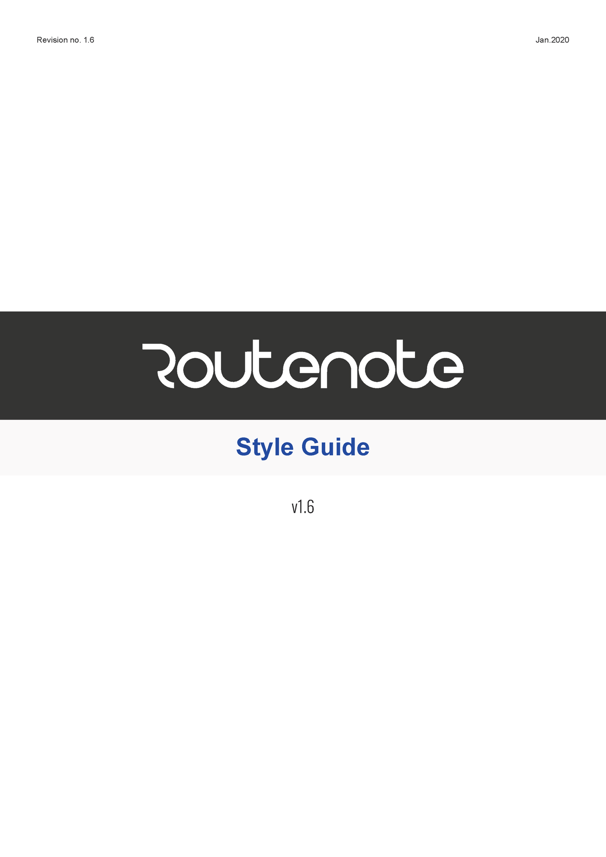 Routenote-Style-Guide Jan2020 - Style Guide V1. Revision No. 1 Jan. 1 ...