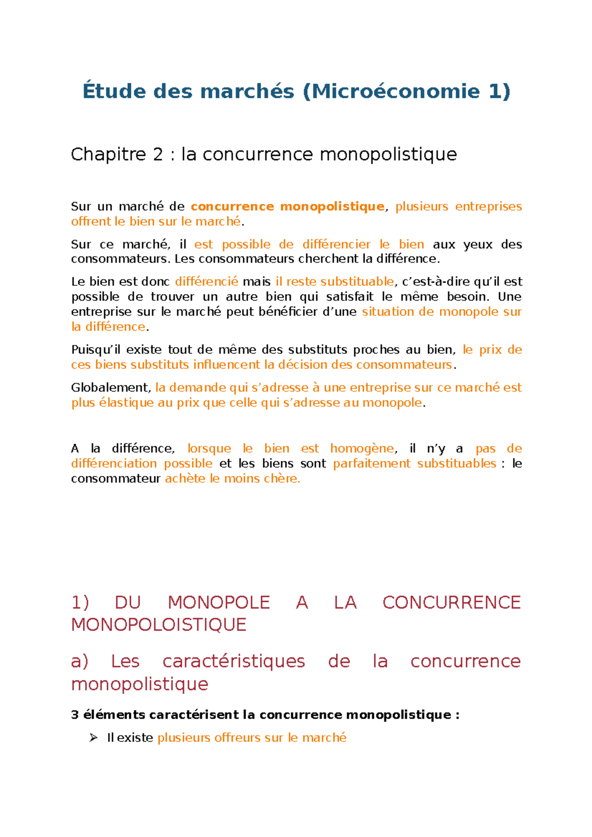 Chapitre 2 Cours Étude Des Marchés Microéconomie 1 Chapitre 2