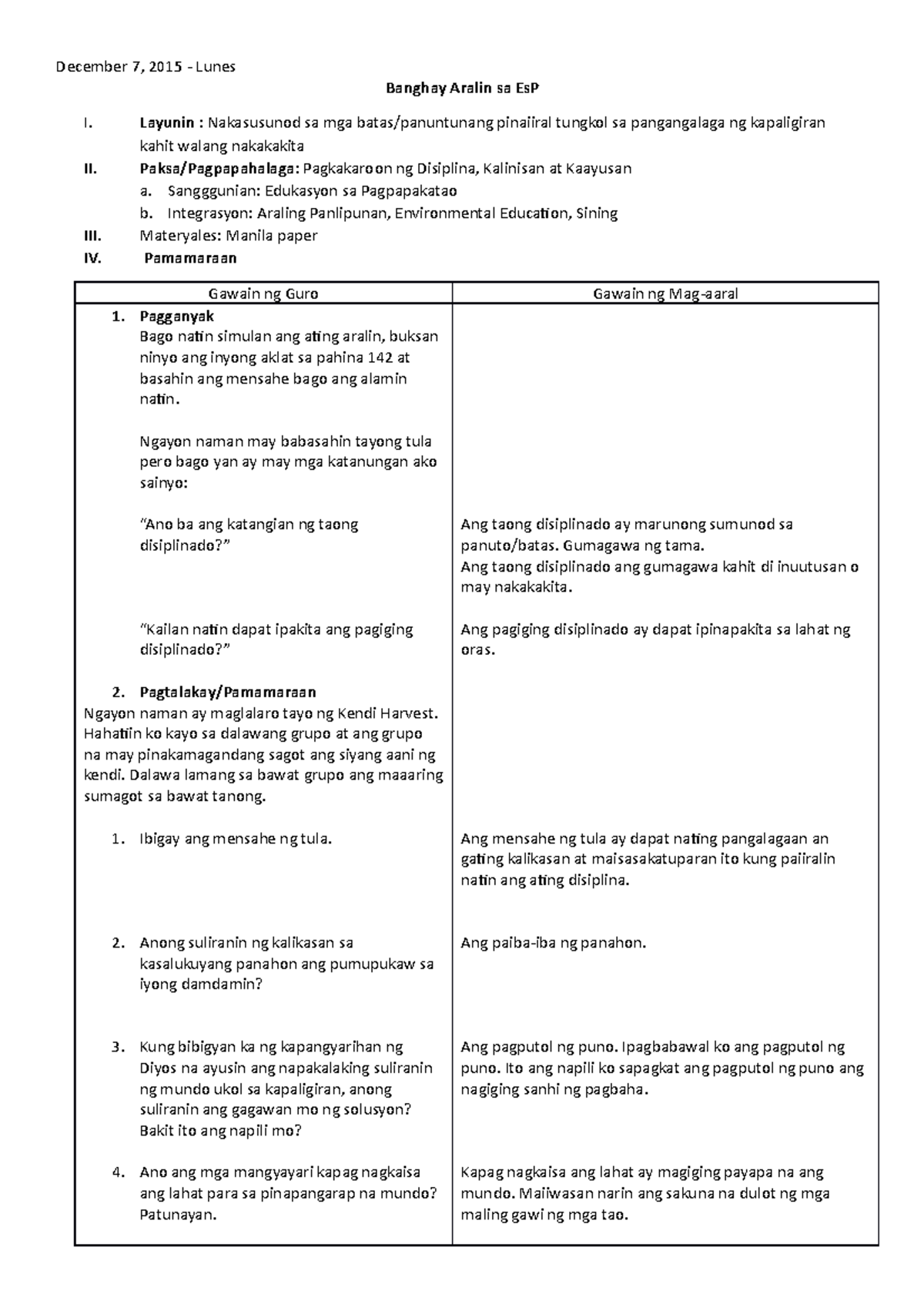 A Detailed Lesson Plan In English Quarter 4 Education StuDocu