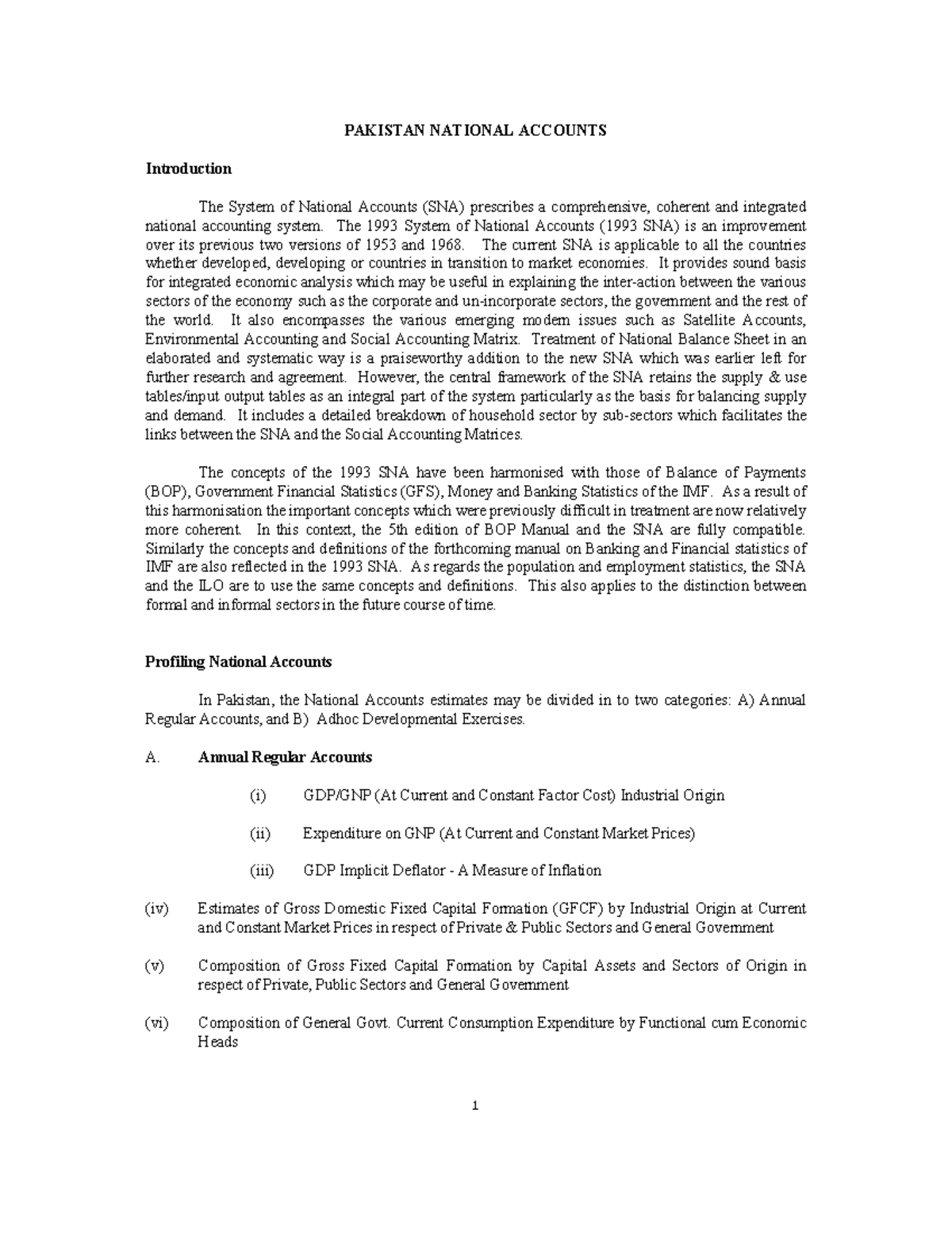 Na Pakistan - course - PAKISTAN NATIONAL ACCOUNTS Introduction The ...