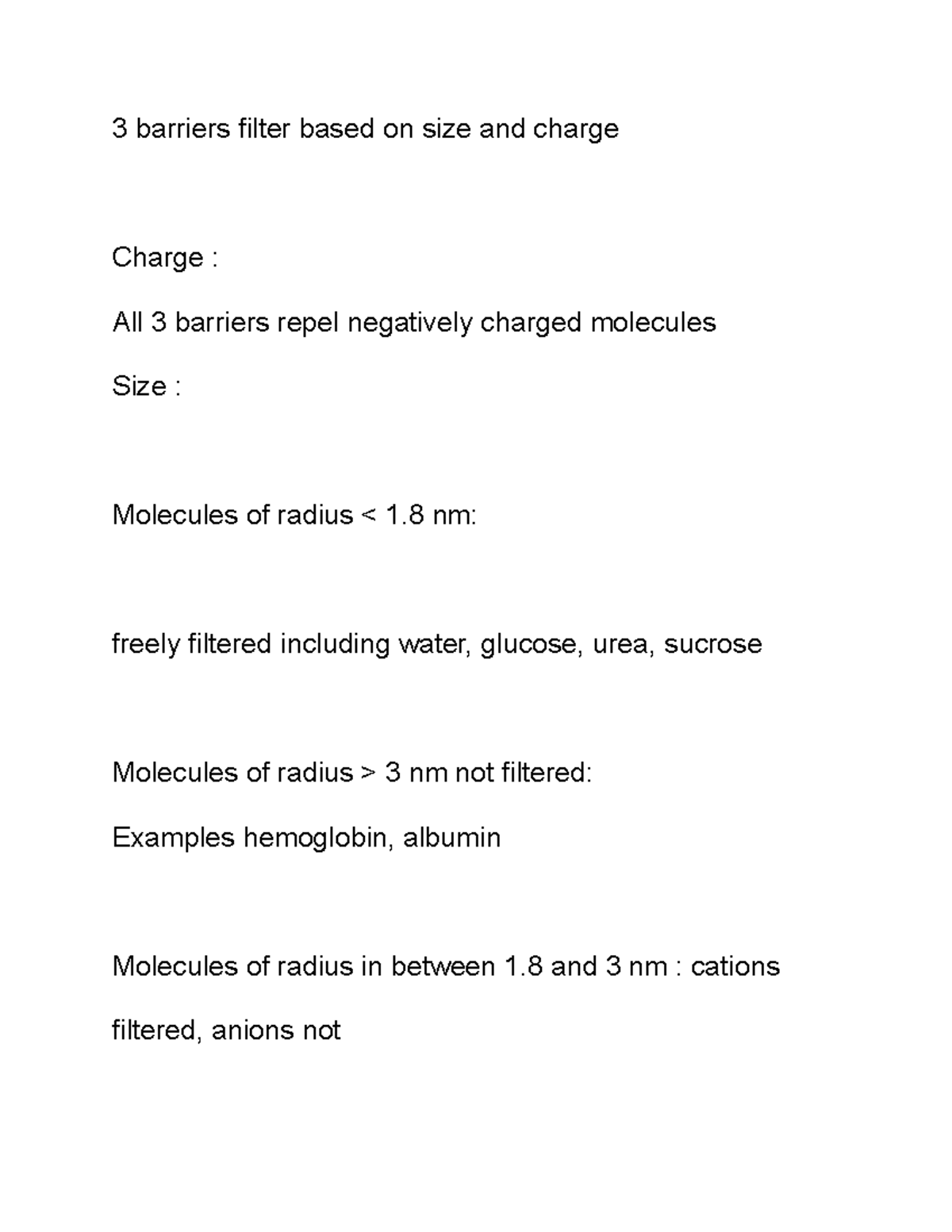 Lecture 17 Part 5 3 barriers filter based on size and charge Charge