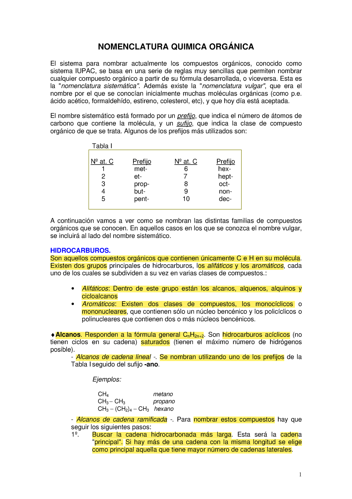 Nomenclatura Organica - NOMENCLATURA QUIMICA ORGÁNICA El Sistema Para ...