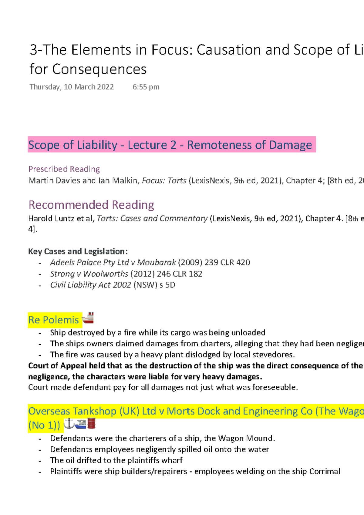 3-The Elements in Focus Causation and Scope of Liability for ...