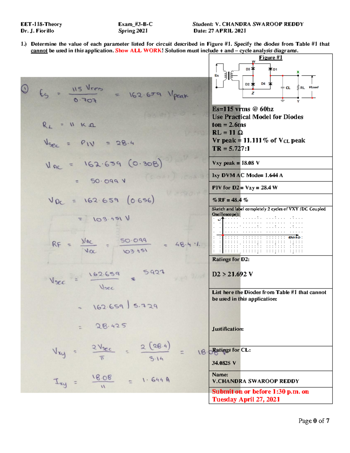 EXAM #3 PDF - EXAM 3 QUESTIONS AND SOLVED ANSWERS. Determine the value ...
