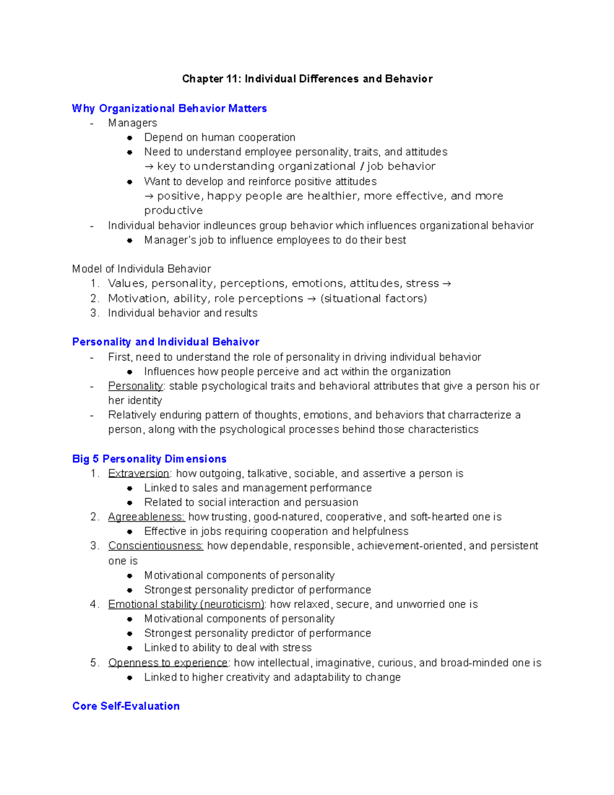 Chapter 11 Lecture - Chapter 11: Individual Differences And Behavior ...