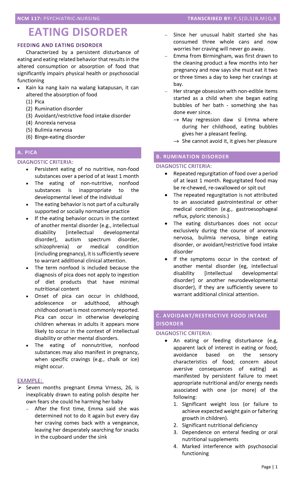 Finals 1 ( Eating Disorder) - EATING DISORDER FEEDING AND EATING ...