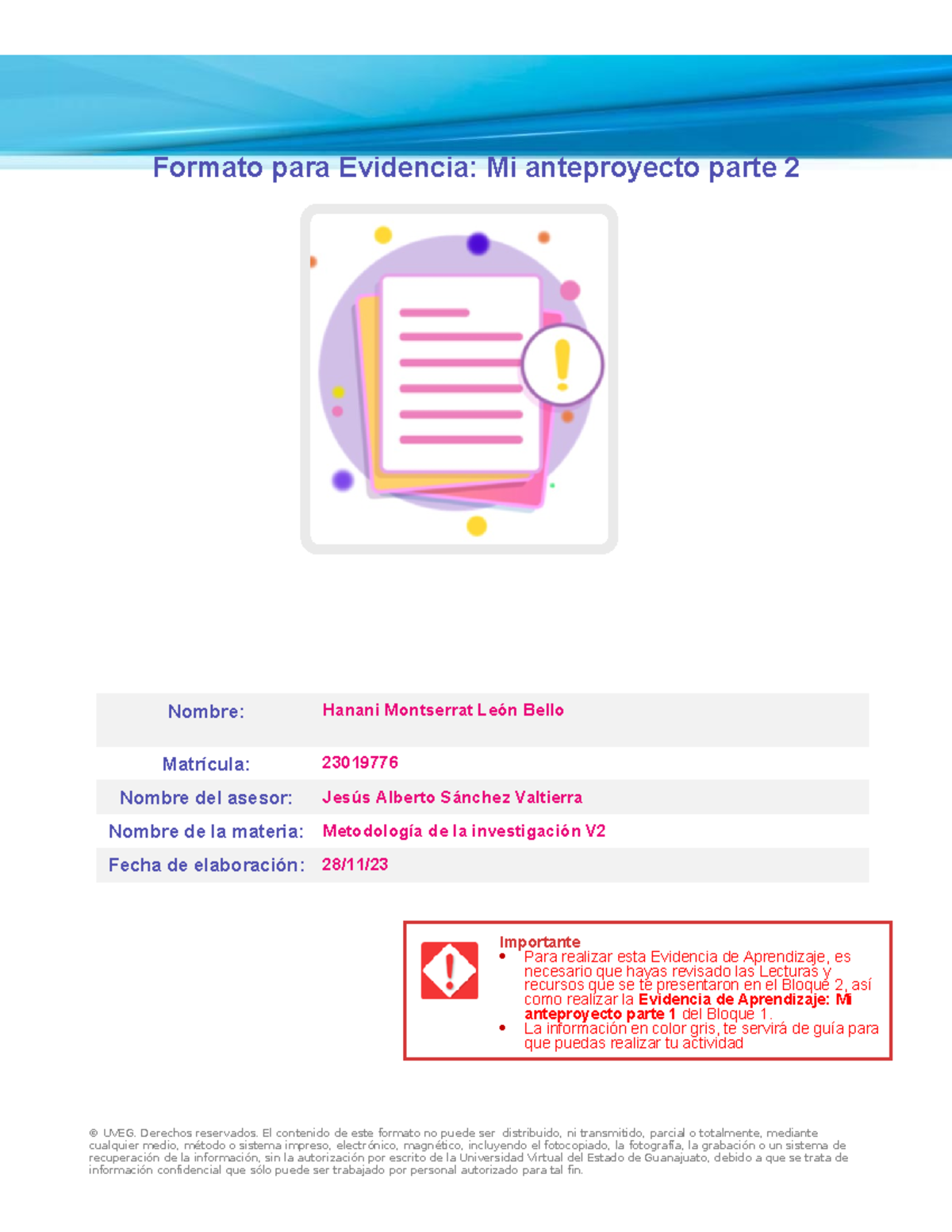 MI EA4 Formato Parte 2 - Formato Para Evidencia: Mi Anteproyecto Parte ...