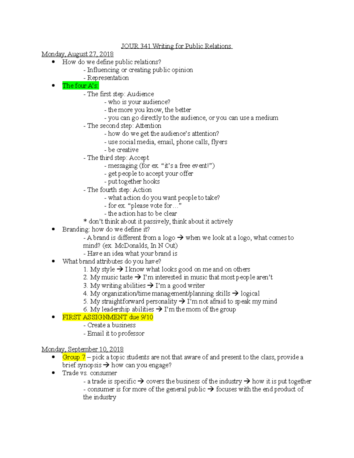 JOUR 341 Writing for Public Relations Notes - JOUR 341 Writing for ...