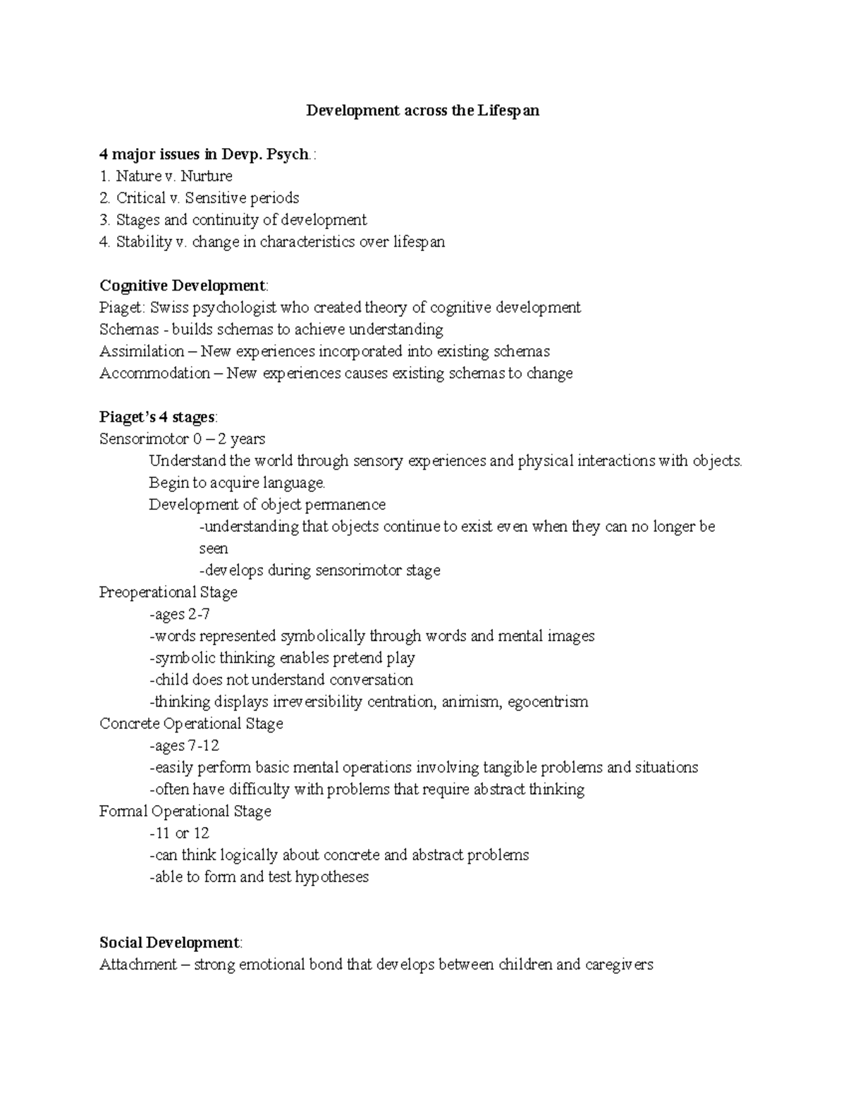 Psych review guide exam 3 - Development across the Lifespan 4 major ...