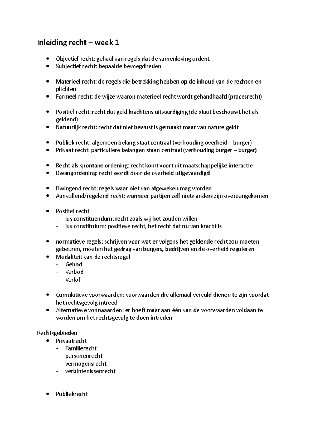 Inleiding Recht - Samenvatting - Studeersnel