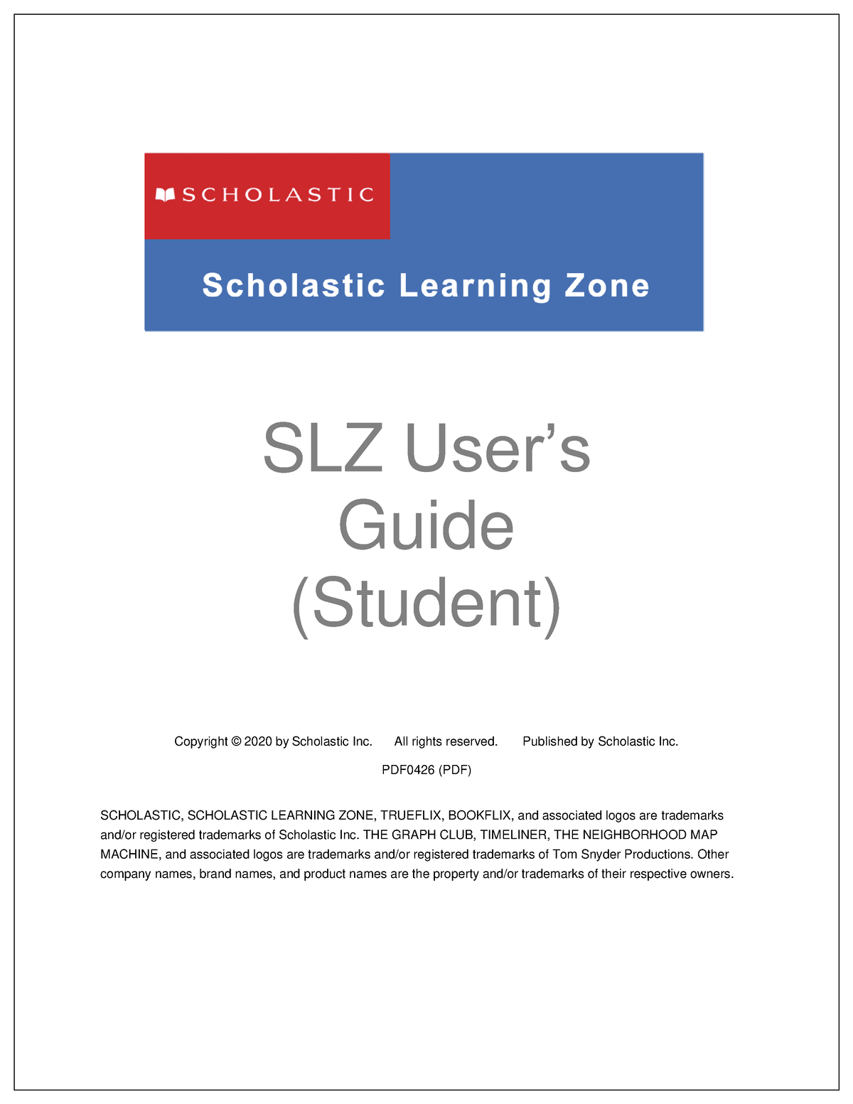 Student userguide v1 - English - SLZ User's Guide (Student) Copyright ©  2020 by Scholastic Inc. All - Studocu