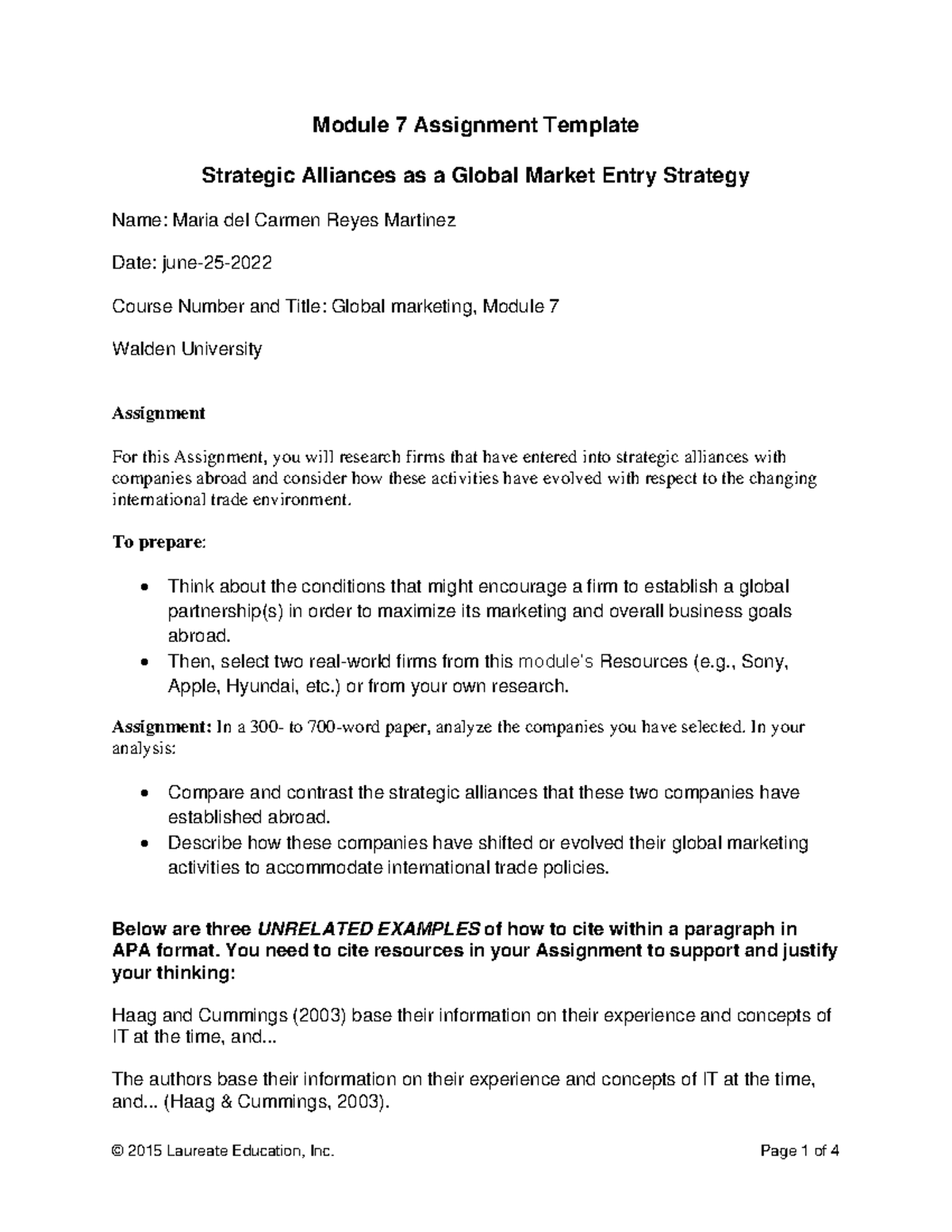 Module 7 microsoft apple - Module 7 Assignment Template Strategic ...