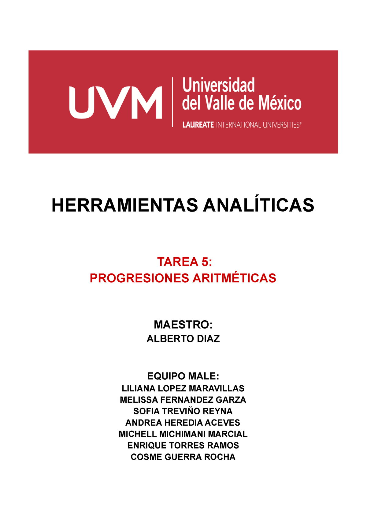 Tarea 5 Herramientas Herramientas AnalÍticas Tarea 5 Progresiones AritmÉticas Maestro 6932