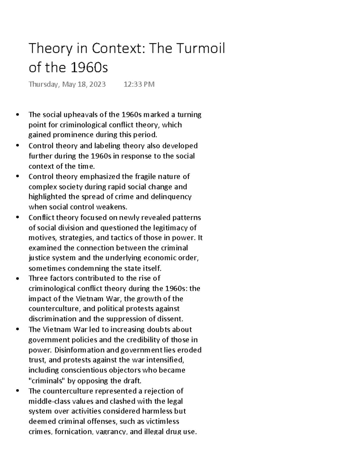 Theory in Context The Turmoil of the 1960s - The social upheavals of ...