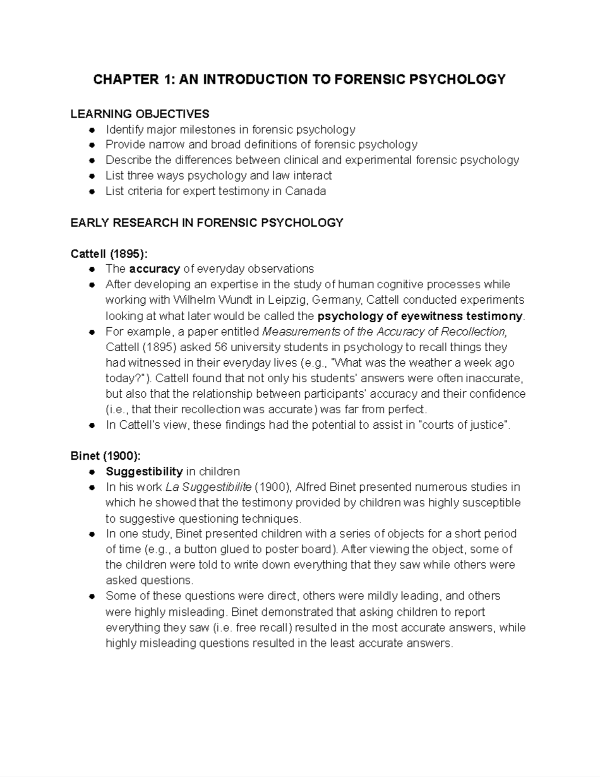 Chapter 1 - Introduction To Forensic Psychology - CHAPTER 1: AN ...