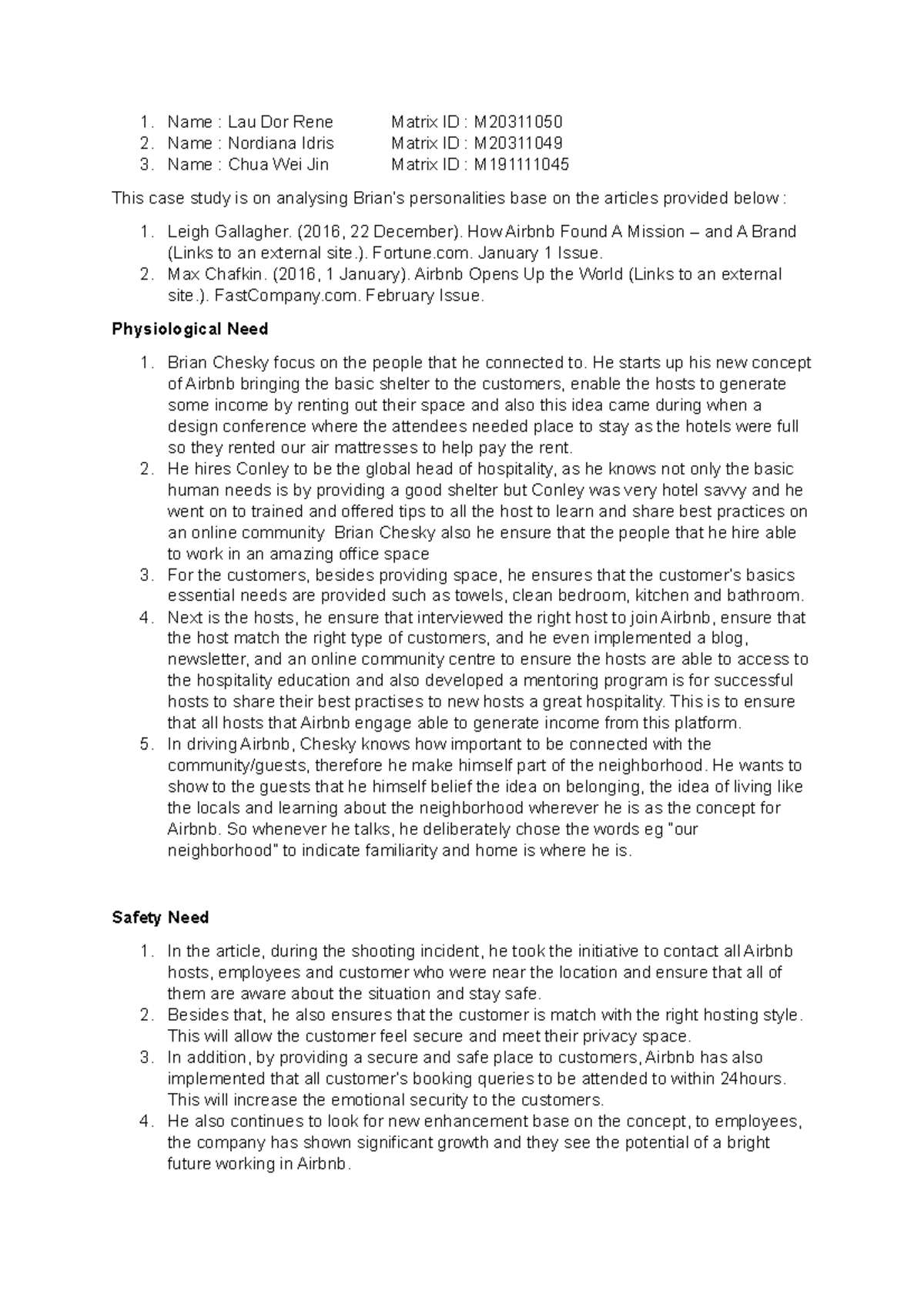 Airbnb Question 2 all assignments and case study for organization