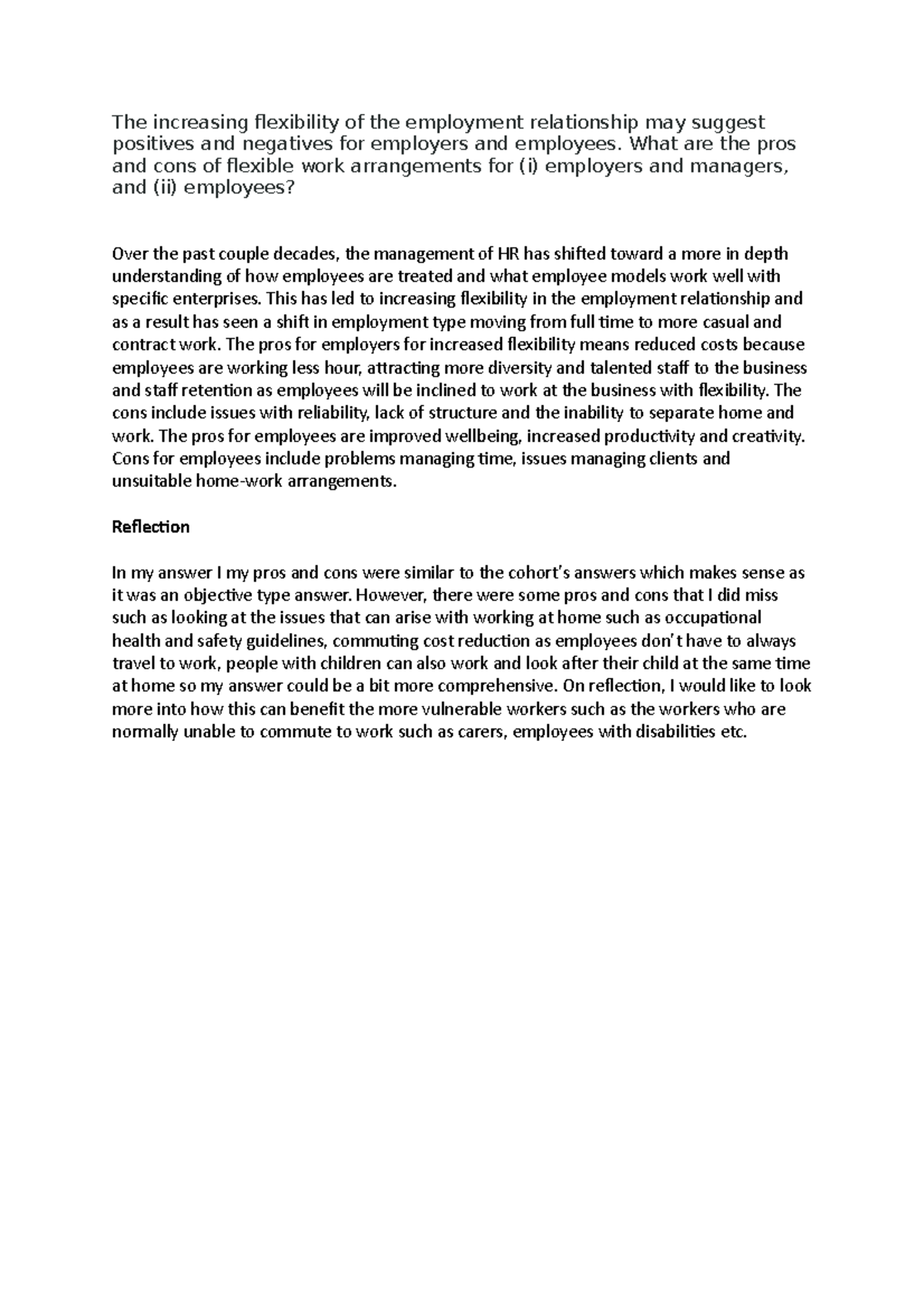 Week 3 - Over the past couple decades, the management of HR has shifted ...