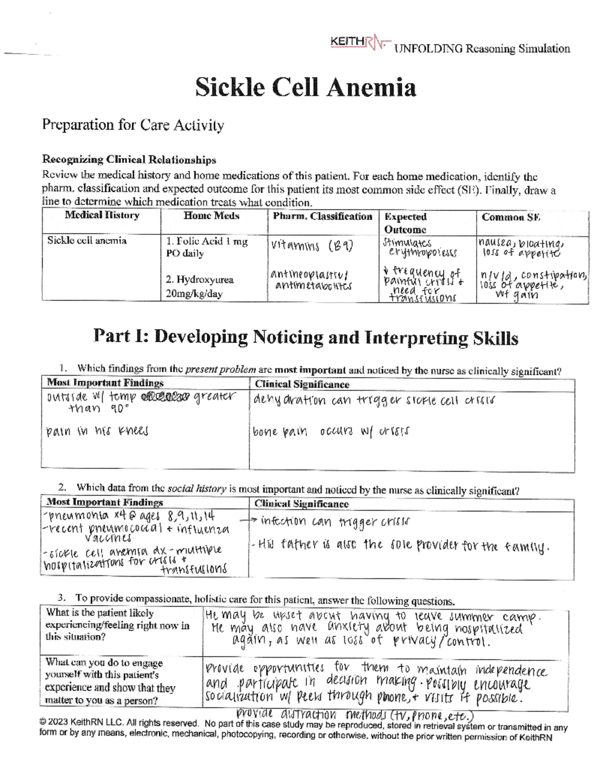 sickle cell anemia skinny reasoning case study