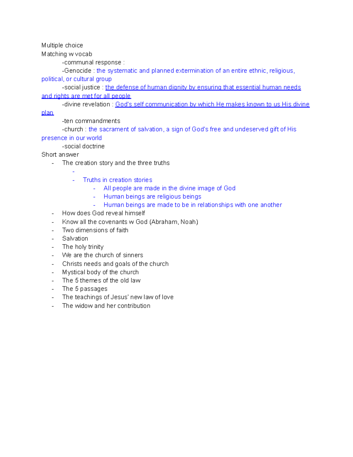 Theo Study Guide - These Are My Notes. My Notes Are Based Of Off My ...