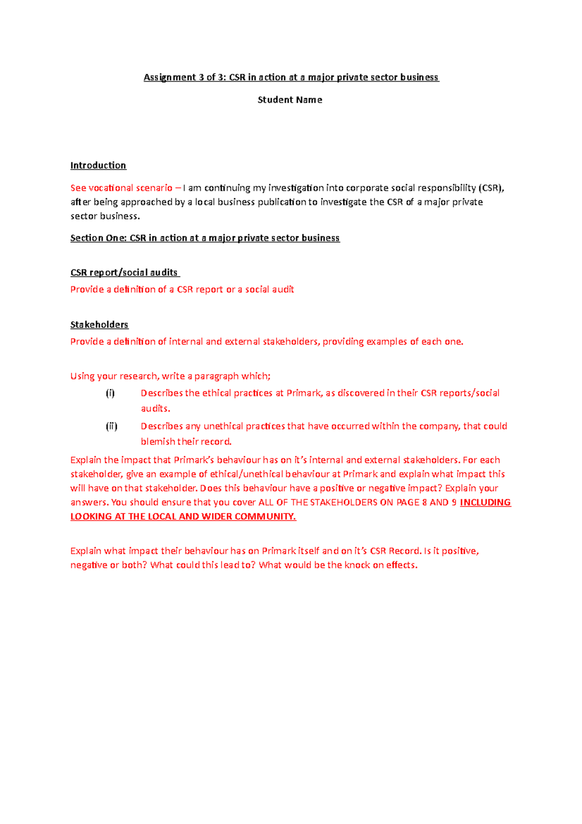 Assignment 3 ideas - Investigating corporate social responsibility ...