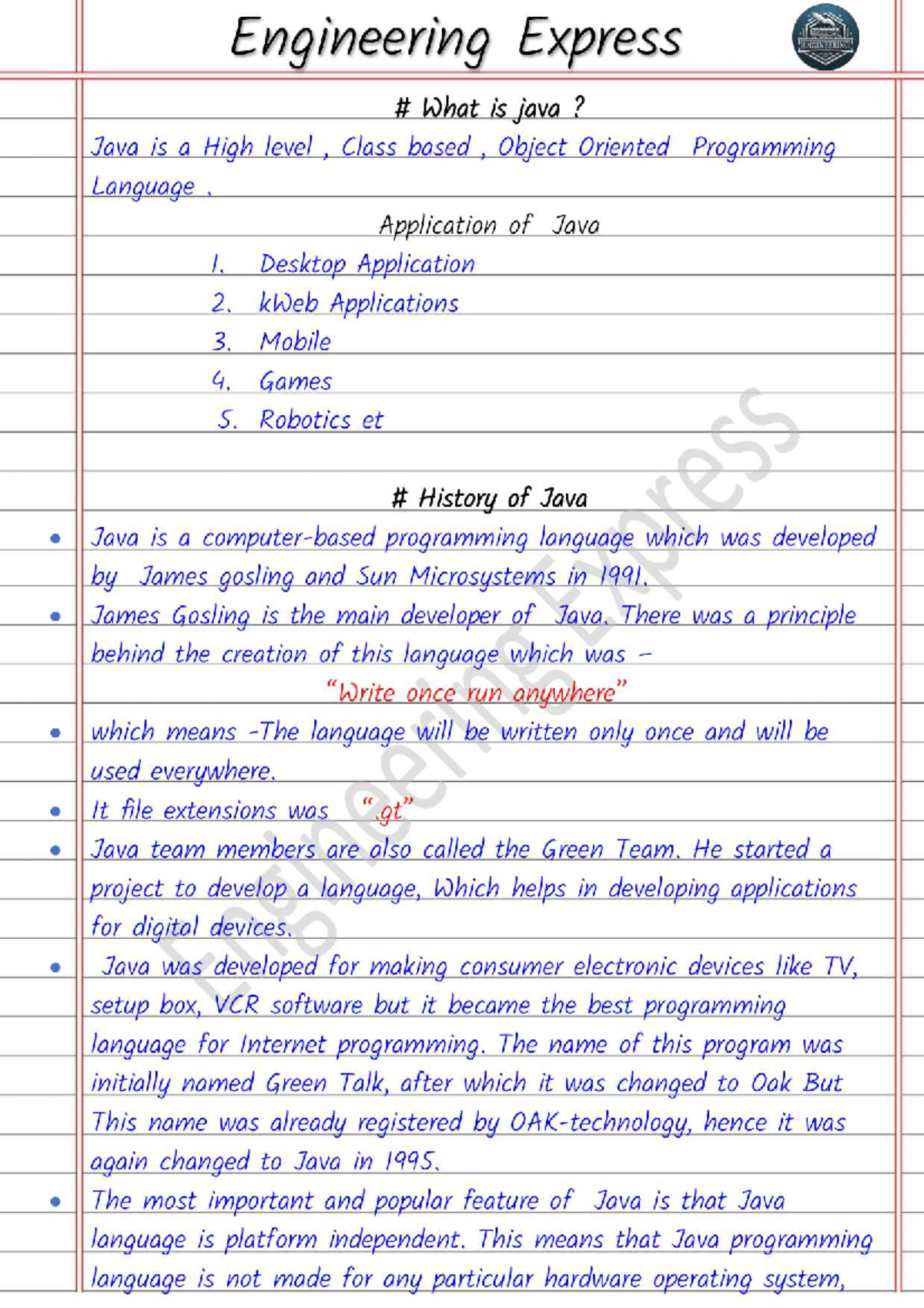 Opps unit 1 part 1 handwritten notes - Engineering Express ENGINEERING ...