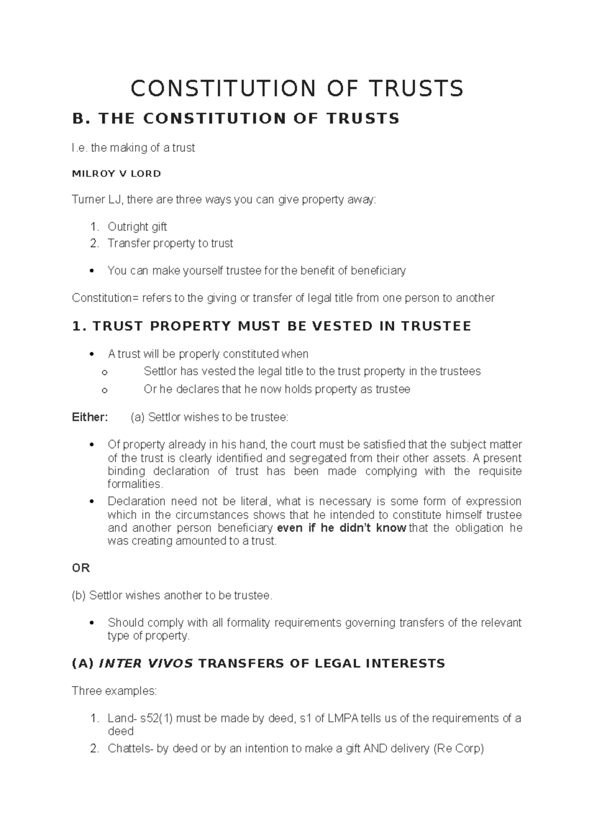 constitution of trust essay