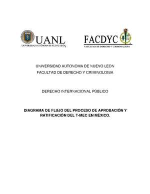 Evidencia 1. Diagrama de flujo TMEC en México - UNIVERSIDAD AUTÓNOMA DE ...