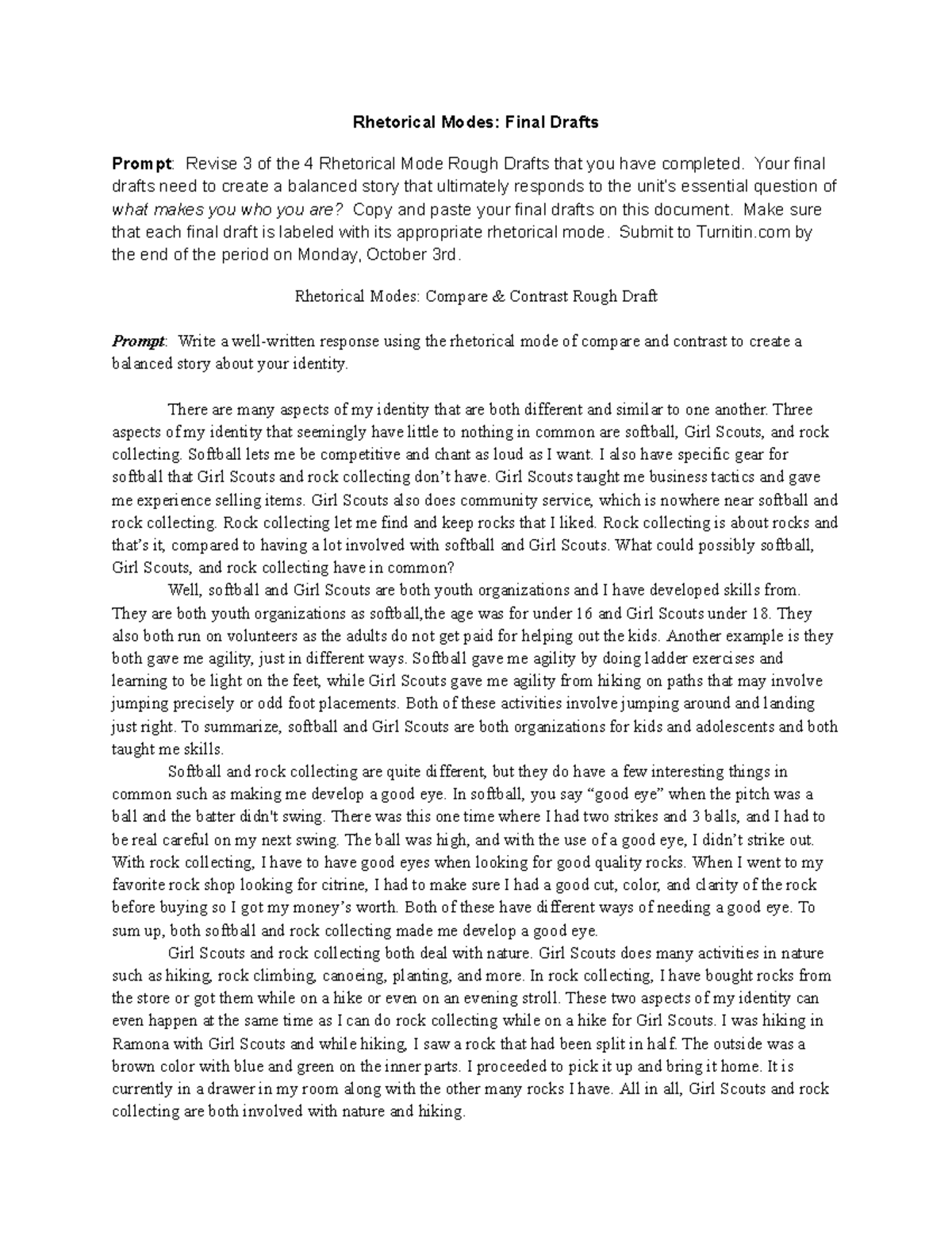 Rhetorical Modes Final Drafts Google Docs Rhetorical Modes Final