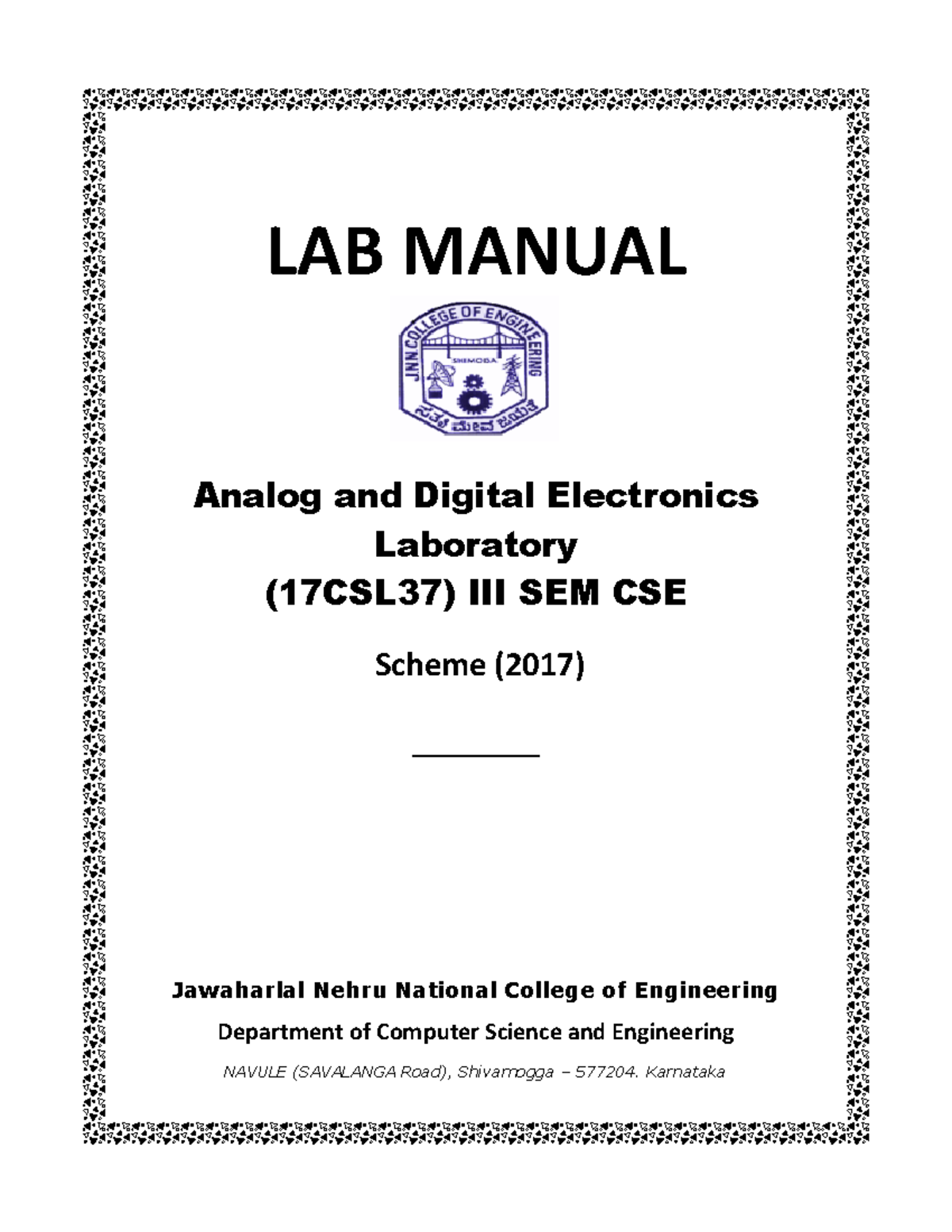 ADE labmanual 17CSL37 Final LAB MANUAL Analog and Digital Electronics