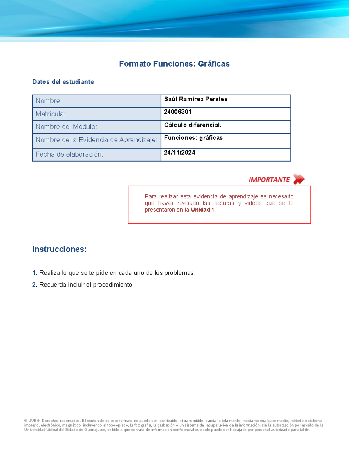 Funciones Ejemplo Formato Funciones Gr Ficas Datos Del Estudiante