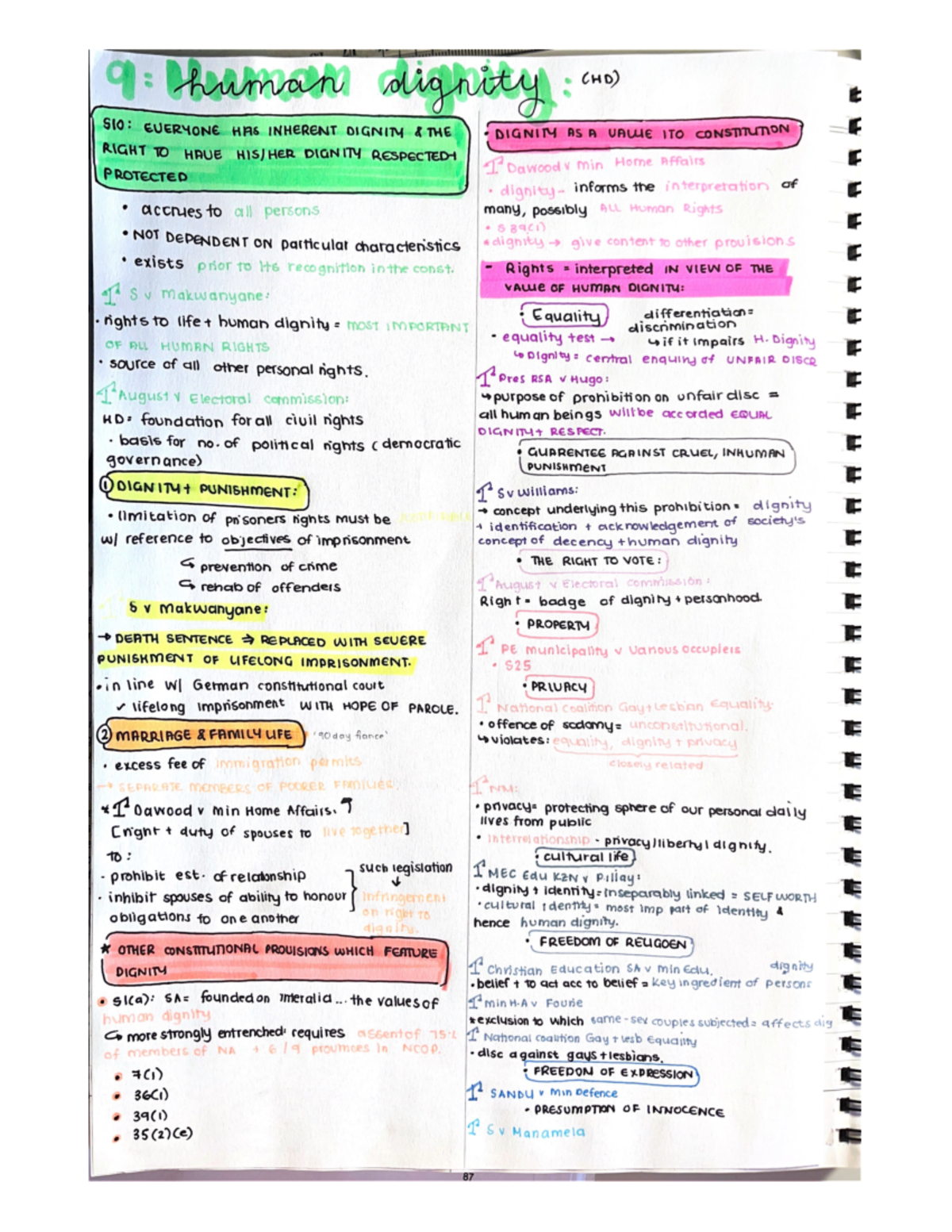 Protected - full, detailed and colourful summaries of human dignity and ...