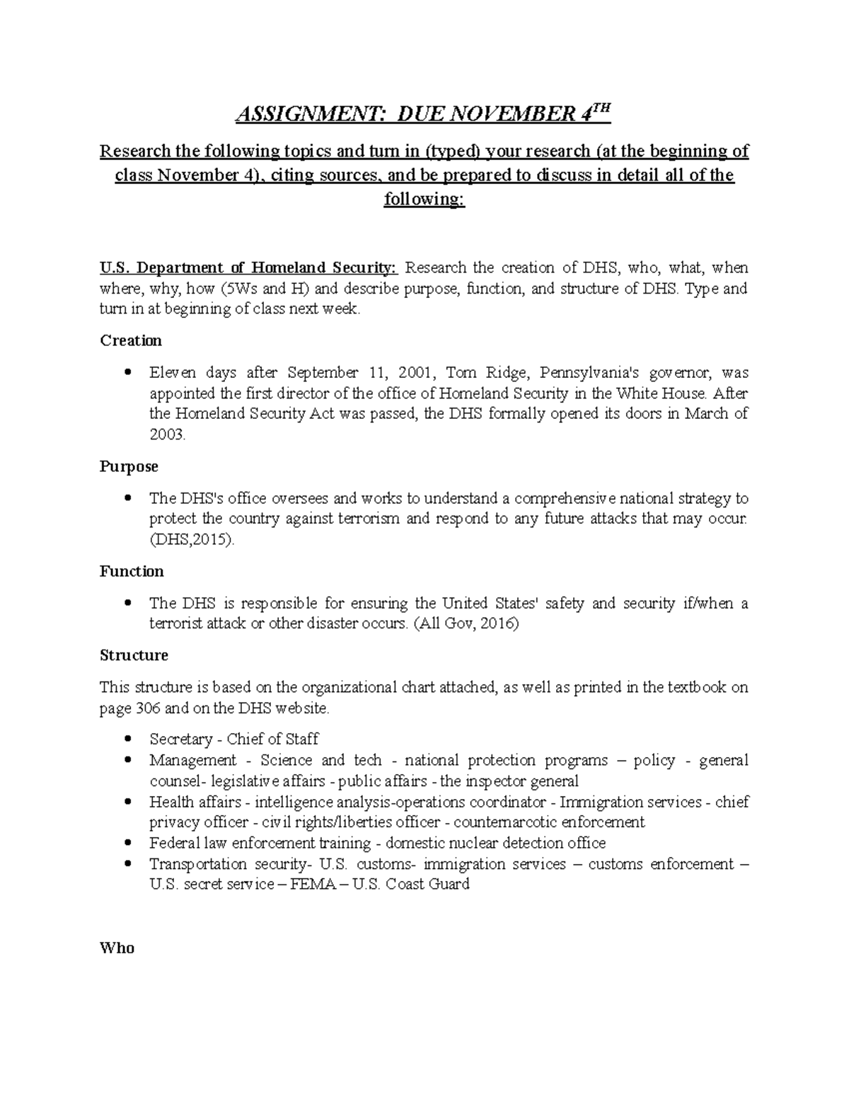 Nov 4 assignment - Night class, judge bleu - ASSIGNMENT: DUE NOVEMBER 4 ...