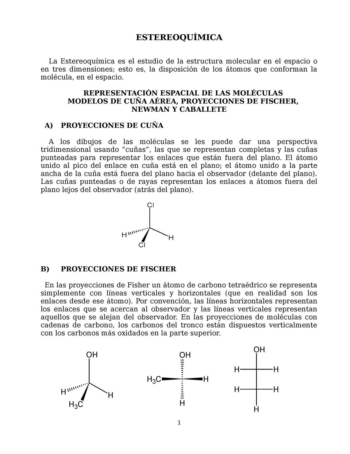 Apuntes DE EstereoquíMICA - ESTEREOQUÍMICA La Estereoquímica Es El ...