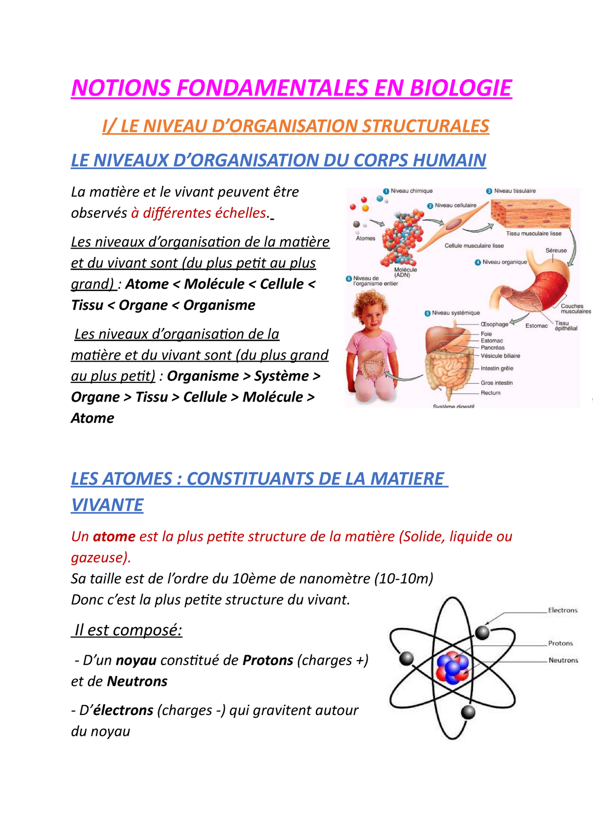 UE 2.1 Biologie Fondamentale - Cours Fondamental - UCBL - Studocu