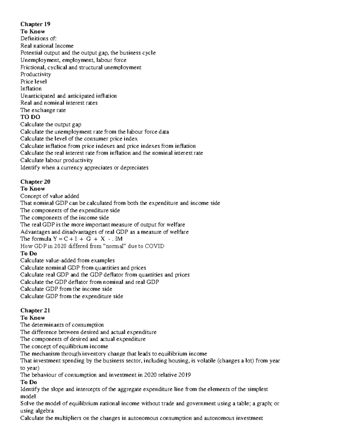 EC140 Test 2 - To Do To Know - Chapter 19 To Know Definitions of: Real ...