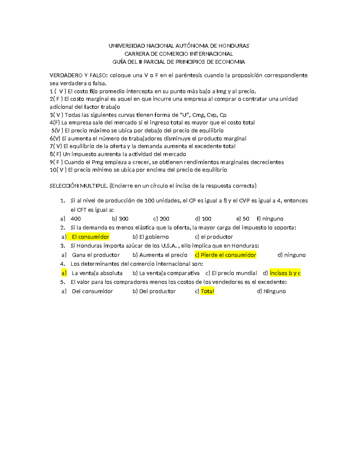 Guía Del Segundo Parcial De Principios De Economía I Periodo 2024 ...