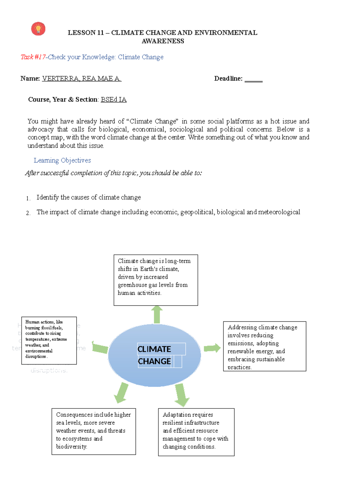 Document (22) - LESSON 11 – CLIMATE CHANGE AND ENVIRONMENTAL AWARENESS ...