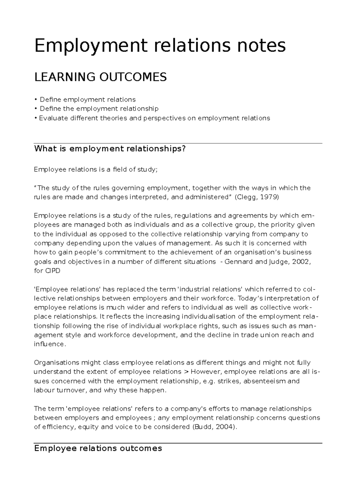 Employment Relations - As such it is concerned with how to gain people ...