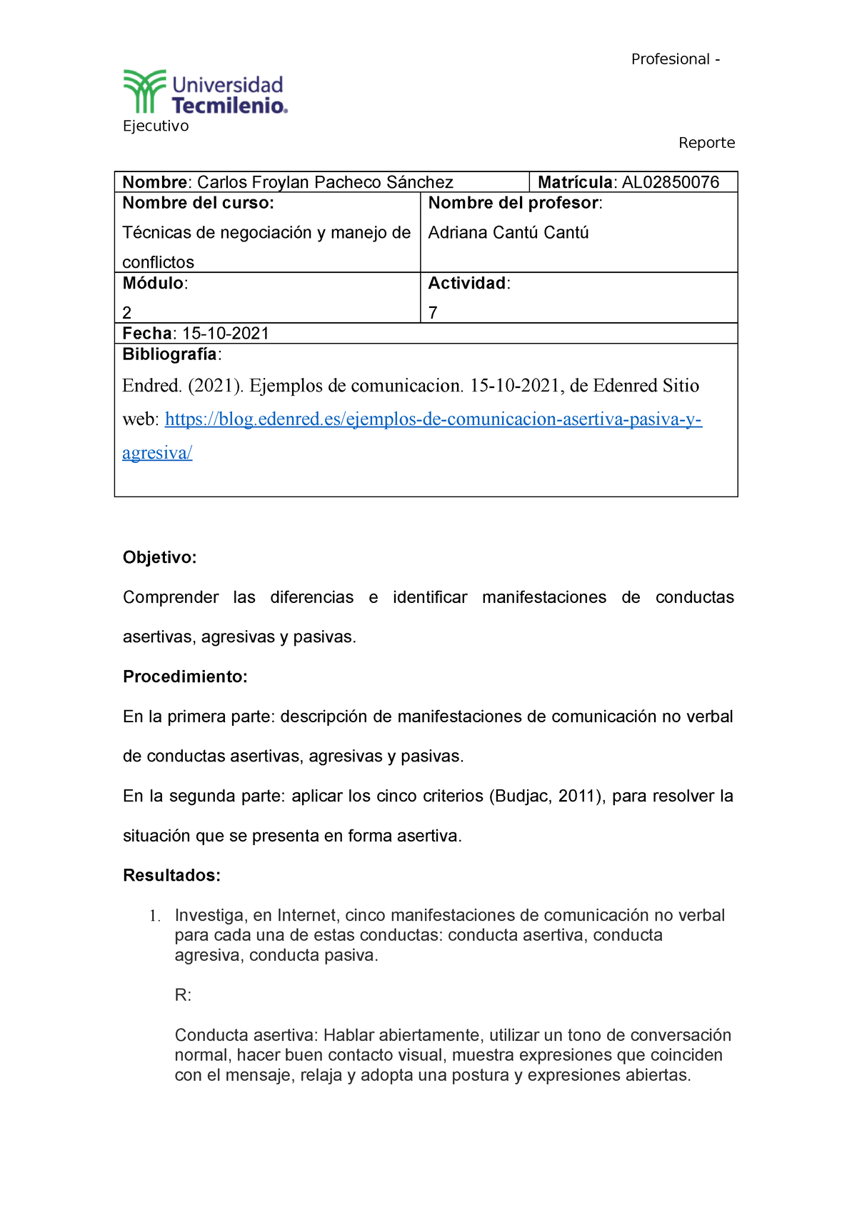 Conflictos 7 - Actividades realizadas durante el periodo semestral para ...