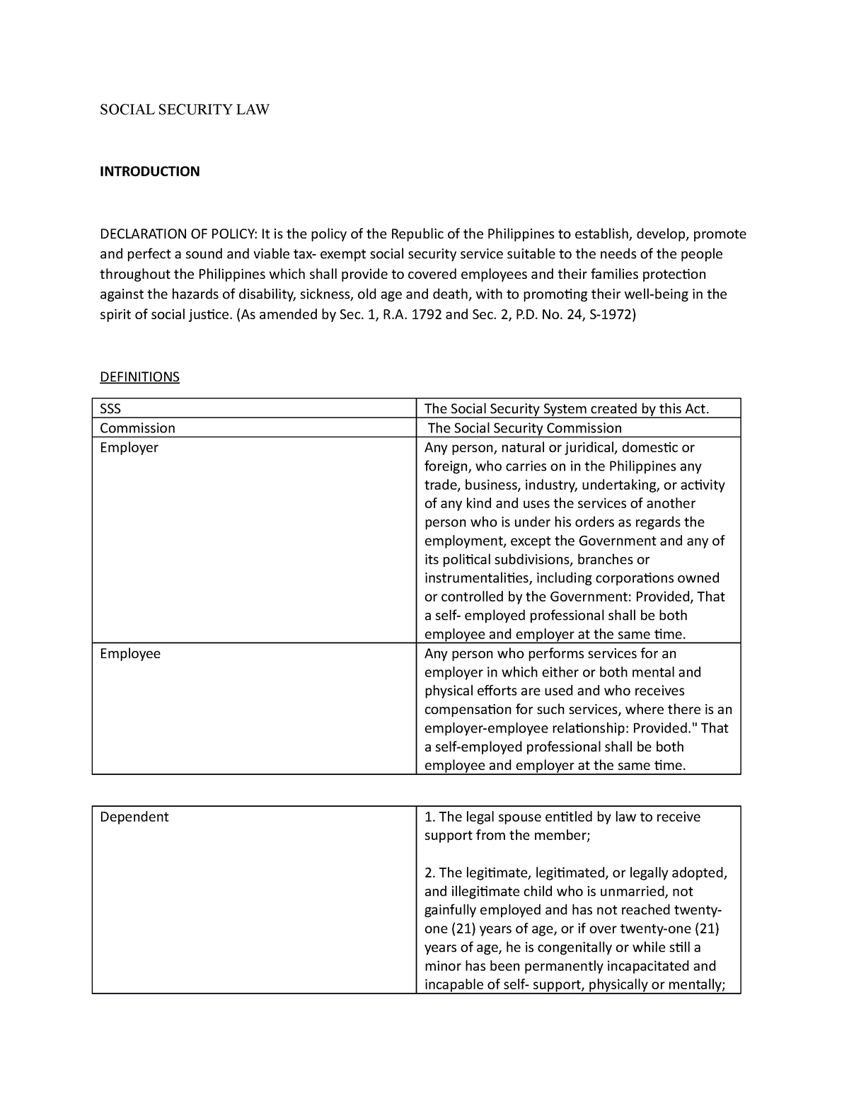 sslaw-lecture-notes-on-sss-law-social-security-law-introduction