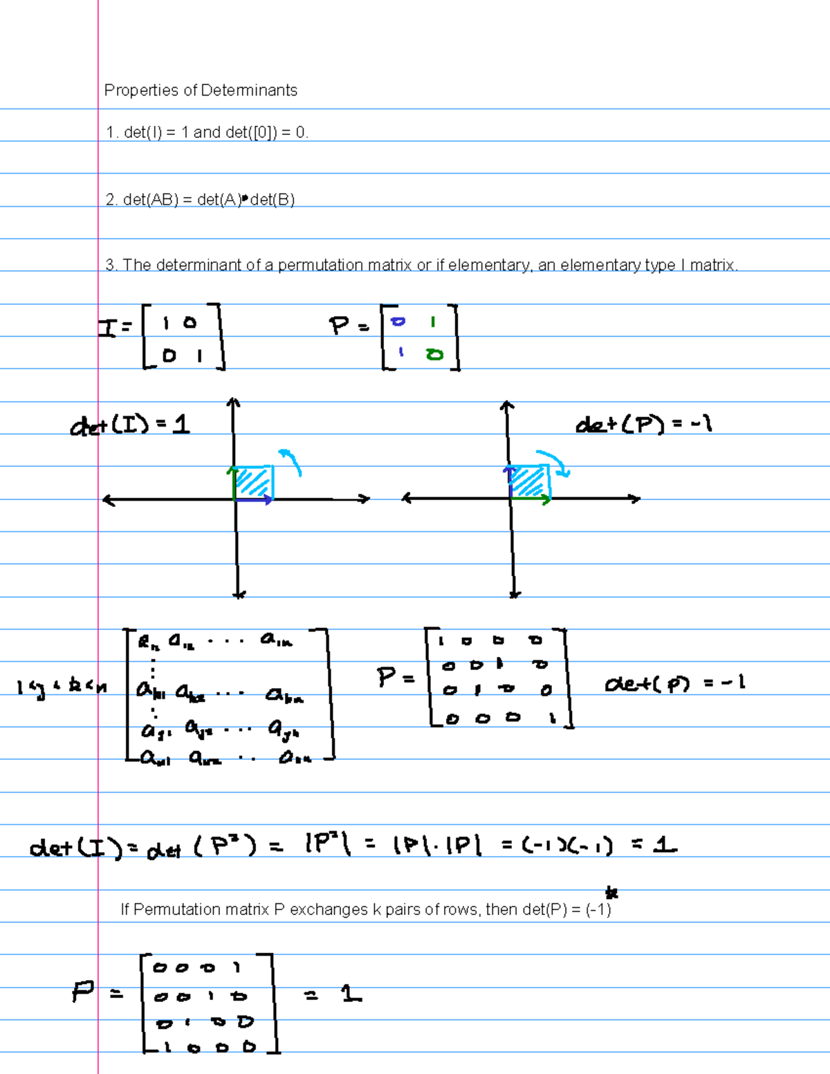 Properties Of Determinants - Det(I) = 1 And Det([0]) = 0. 2. Det(AB ...