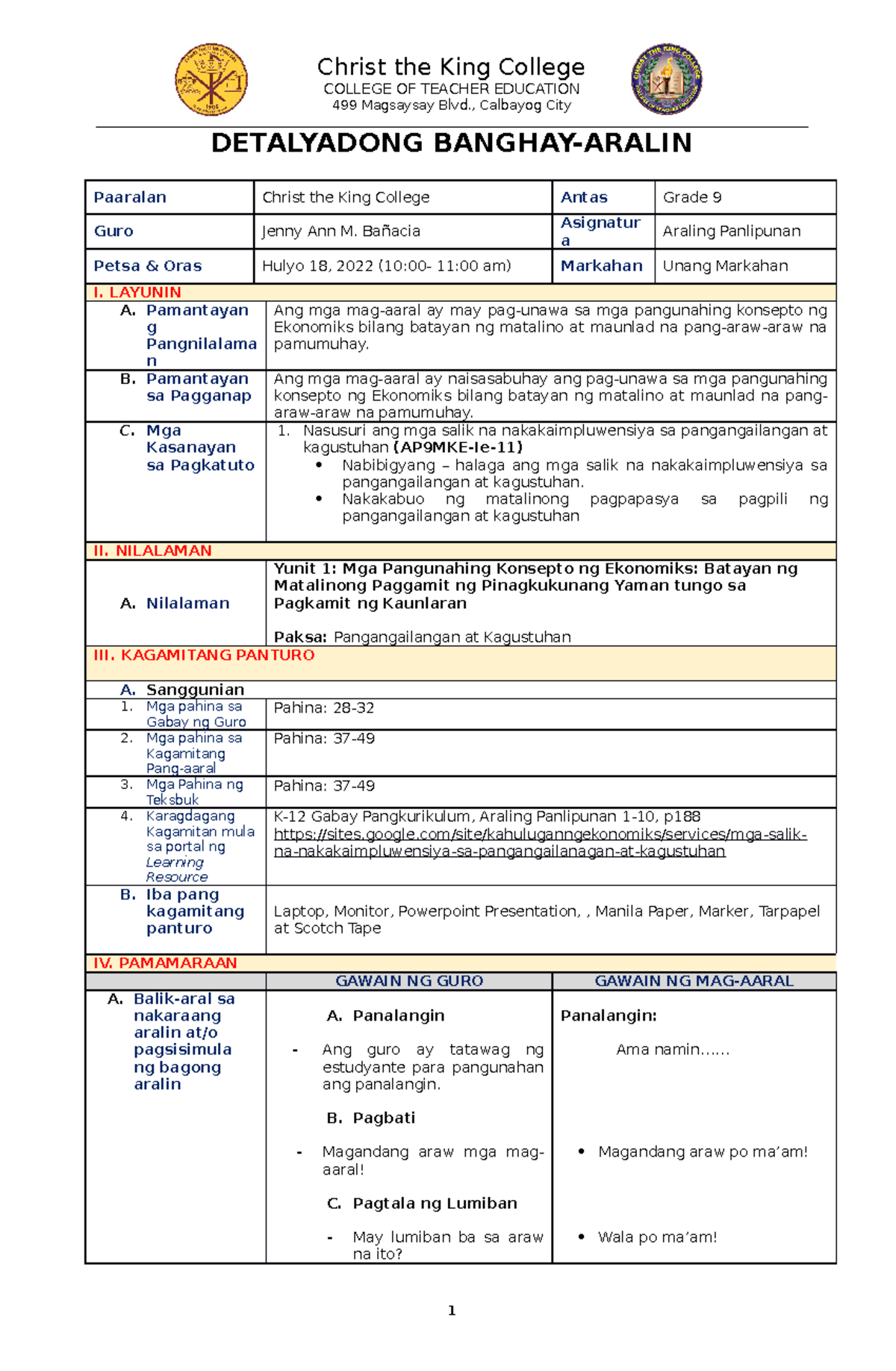 Araling Panlipunan 7 Free Education PowerPoint Presentation Templates