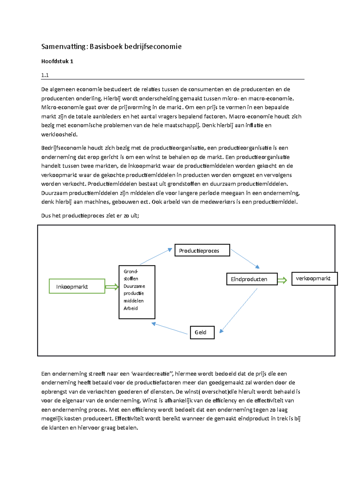 Samenvatting Basisboek Bedrijfseconomie - Hierbij Wordt Onderscheiding ...