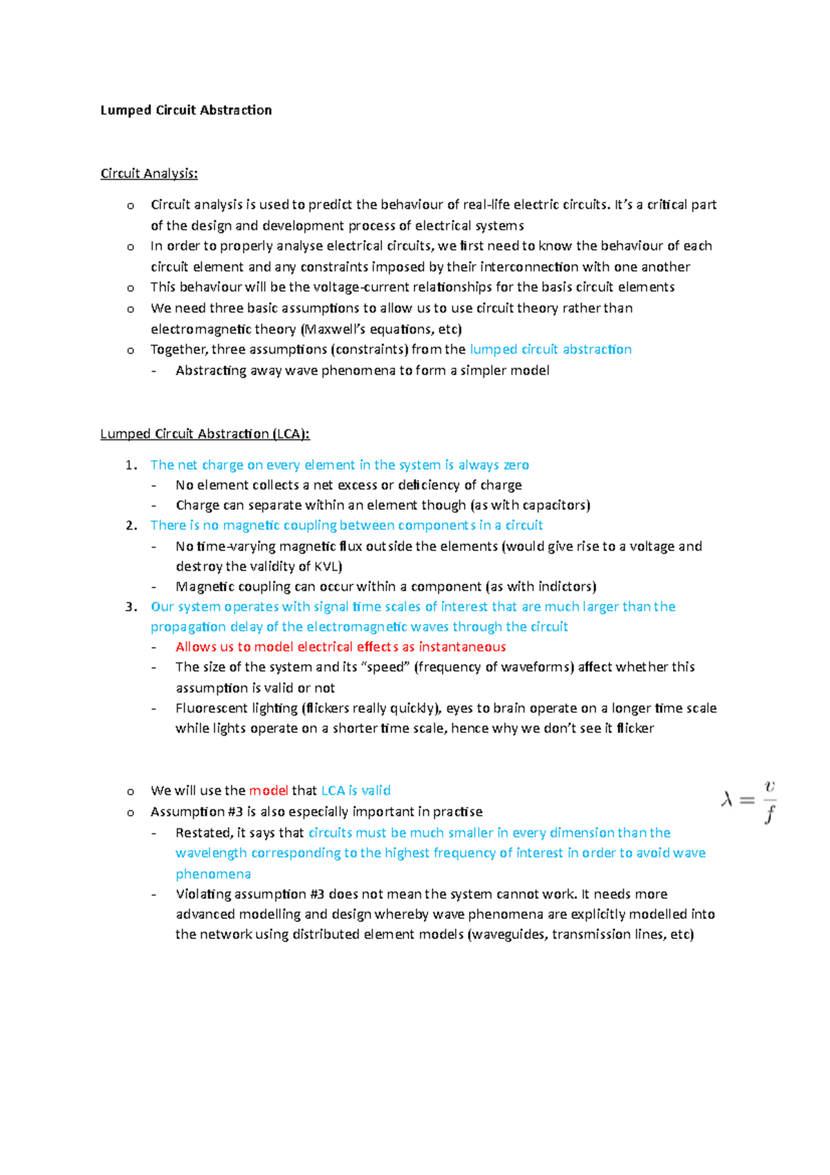 Lumped Circuit Abstraction - Lumped Circuit Abstraction Circuit ...