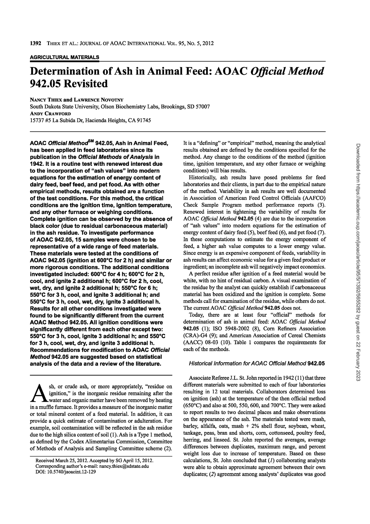 AOAC Method for Ash Revisited BS Chemistry Studocu