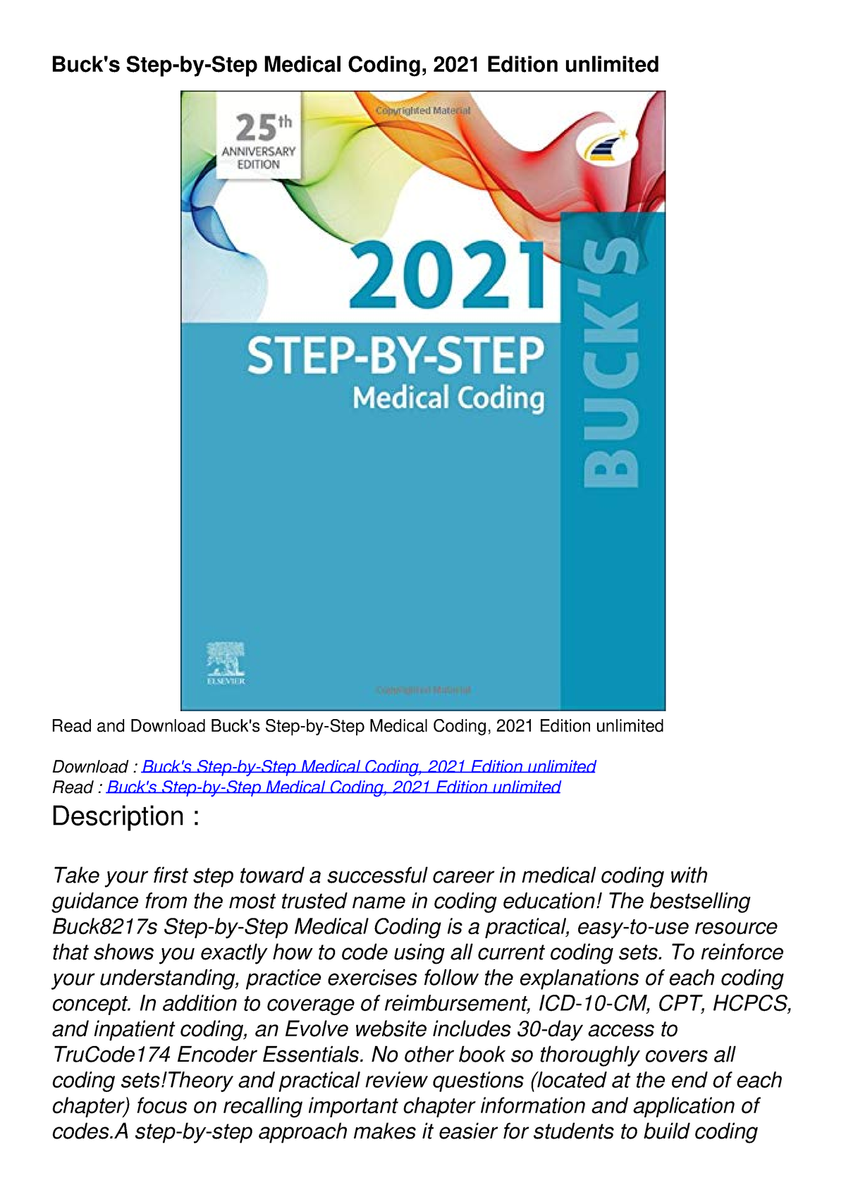 PDF Buck's StepbyStep Medical Coding, 2021 Edition unlimited To