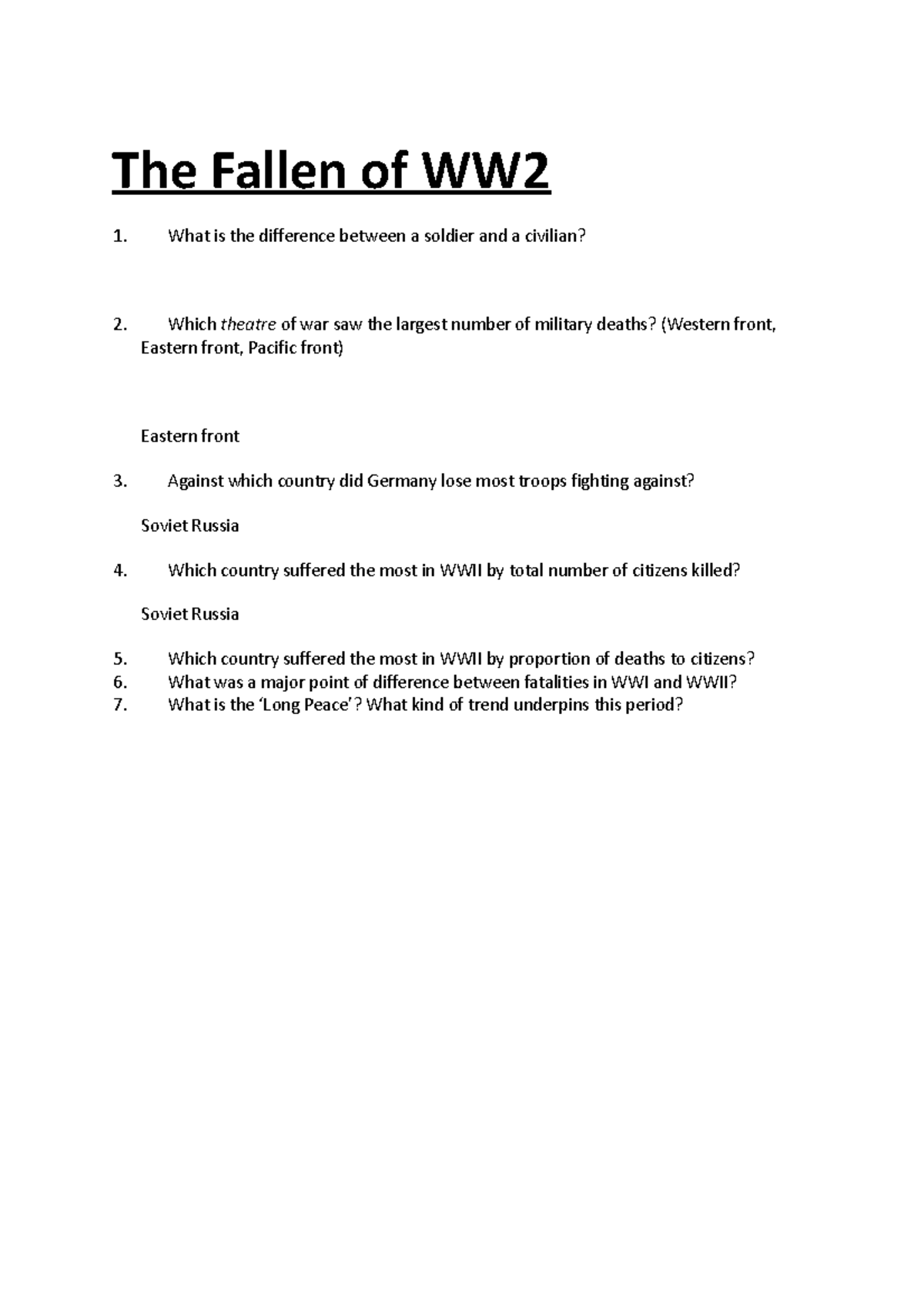 The Fallen of WW2 Essay The Fallen of WW 1. What is the difference