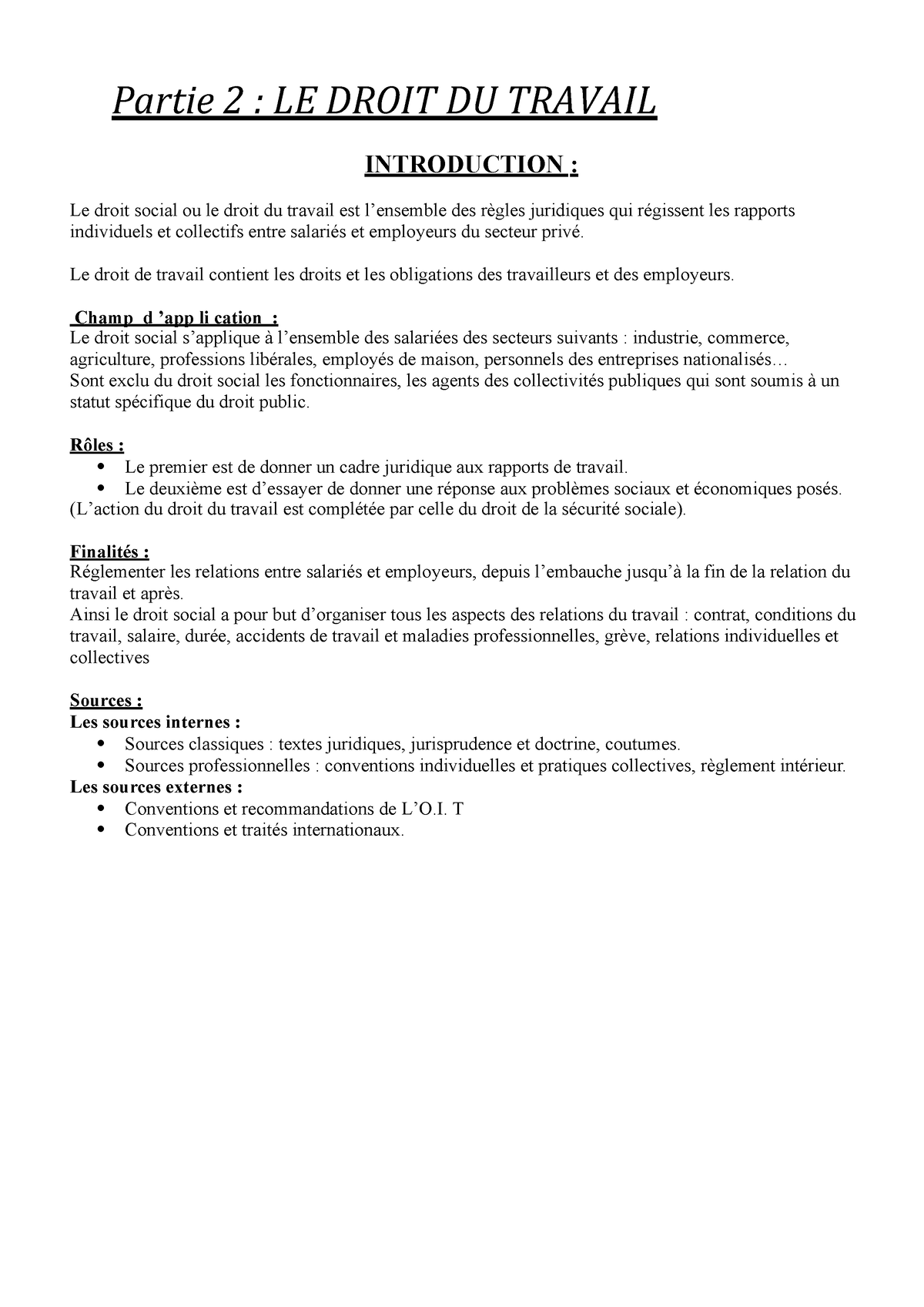 dissertation sur le droit du travail