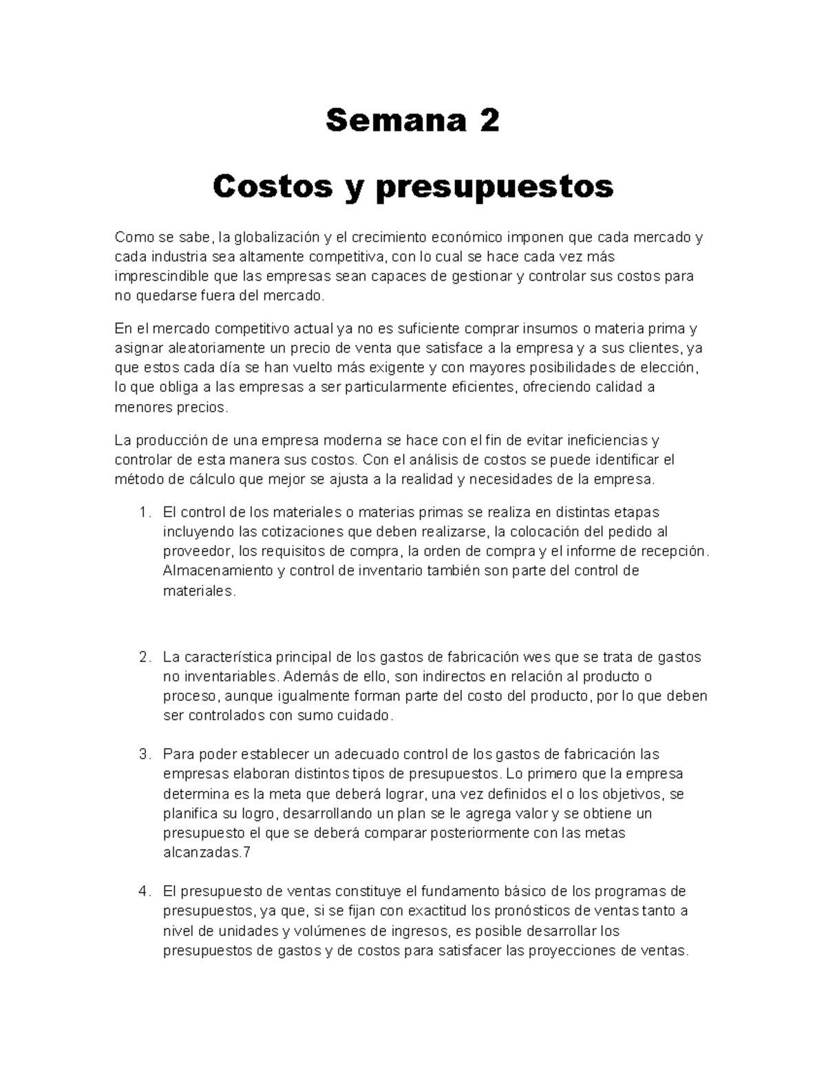 Semana 2 costos y presupuestos - Semana 2 Costos y presupuestos Como se ...