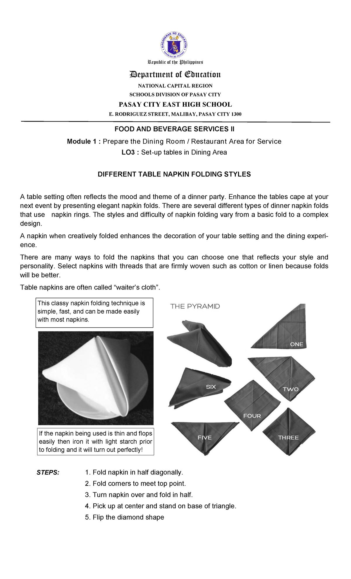 FBS Modules - FOR WORKS - Republic of the Philippines Department of ...